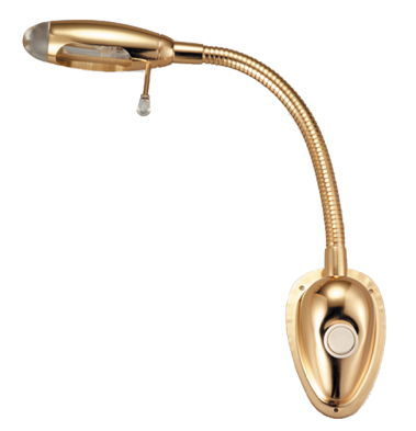 Kaartleeslamp, L=373mm, messing, 12V/10W, halogeen - 078366 1 - 9078366