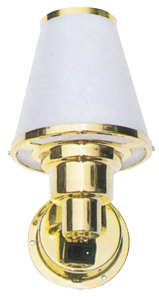 Messing Interieurlamp, wandmontage, 12V/10W, voetplaat &Oslash;76mm, met schakelaar - 078367 72dpi - 9078367