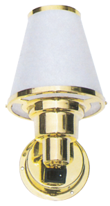 Messing Interieurlamp, wandmontage, 12V/10W, voetplaat &Oslash;76mm, met schakelaar - 078367 72dpi - 9078367