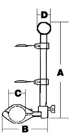 RVS vlaggenstok, L=450mm, voor montage op railing &Oslash;25mm - 078390 01 72dpi - 9078390