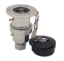 Messing-verchroomde waterdichte connector, 5A, 2-pins, compleet met deksel - 078465 - 9078465