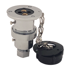 Messing-verchroomde waterdichte connector, 5A, 2-pins, compleet met deksel - 078465 - 9078465