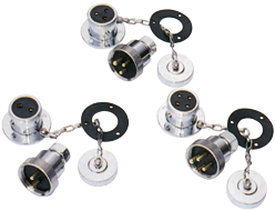 Messing-verchroomde waterdichte connector, 5A, 3-pins, compleet met deksel - 078466 72dpi - 9078466