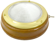 Messing kajuitlamp met geribde lens model 5", teakhouten basis, 12V/15W, met schakelaar - 078601 72dpi - 9078601