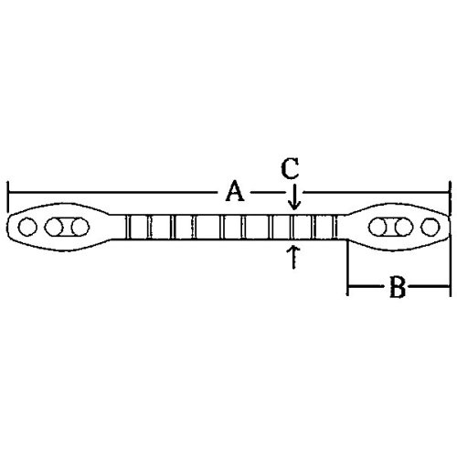 Rubber Landvastveer, touw &Oslash;12-15mm, A=490mm, B=112mm, C=28mm - 078771 01 72dpi - 9078771