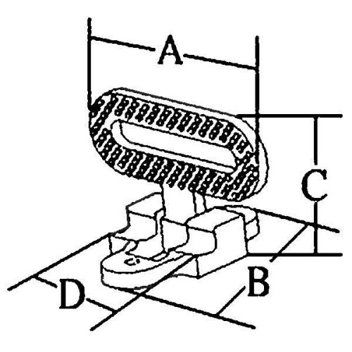 RVS Klapbare voetsteun, A=111mm, B=126mm, C=100mm, D=48mm, max. 180kg - 078795 01 72dpi - 9078795