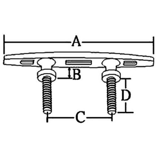 RVS Klamp, boutmontage, A=203mm, B=25mm, C=83mm, D=51mm - 078836 1 72dpi - 9078836