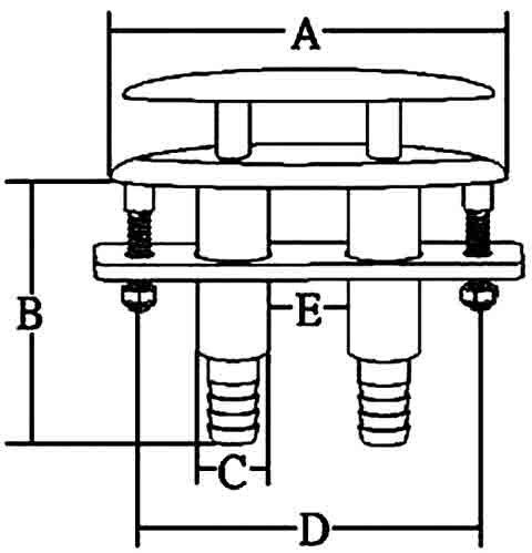 RVS Verzinkbare klamp (compleet met plastic adapter voor waterafvoer) - 078841 1 72dpi - 9078841