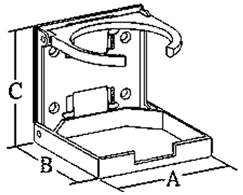 Kunststof drankhouder, klapbaar, A=104mm, B=98mm, C=94mm, wit - 078885 1 72dpi - 9078885