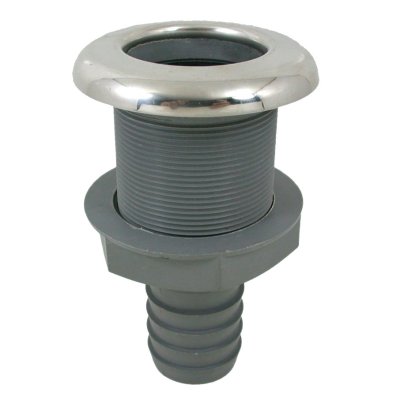 Kunststof rechte huiddoorvoer met RVS flens, &Oslash;3/4"x19mm, L=86mm, flens &Oslash;48mm - 078922 72dpi - 9078922