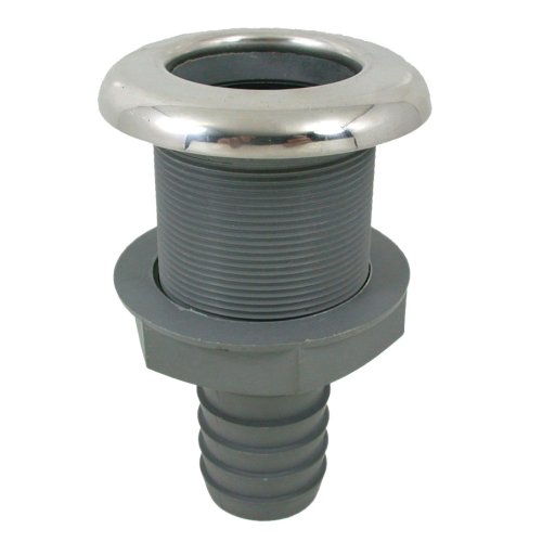 Kunststof rechte huiddoorvoer met RVS flens, &Oslash;1-1/8"x29mm, L=87mm, flens &Oslash;48mm - 078924 72dpi - 9078924