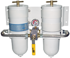 Racor Double marine 'Turbine' filters CE-gekeurd met metalen kom, omschakelbaar Benzine - dieselfilter - 079081 m 72dpi 1 - 9079081/M