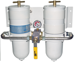 Racor Double marine 'Turbine' filters CE-gekeurd met metalen kom, omschakelbaar dieselfilter - 079082 m 72dpi - 9079082/M
