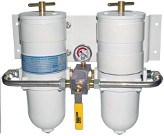 Racor Double marine 'Turbine' filters CE-gekeurd met metalen kom, omschakelbaar dieselfilter - 079082 m 72dpi - 9079082/M