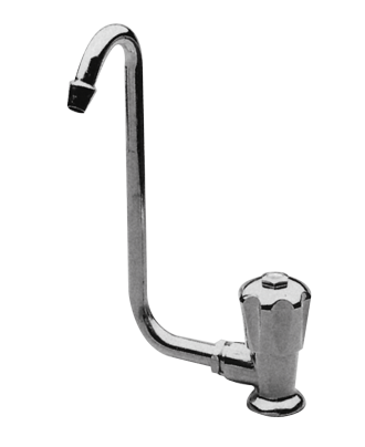 Verchroomde waterkraan met klapbare 10mm-uitloop, aansluiting 3/8", knop rechts - 081001 72dpi - 9081001