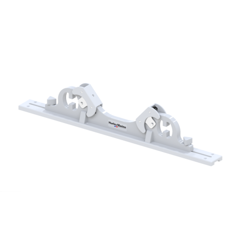 Hurley Chocks White (pair) compl.w/ Aluminium Rail System to install onto swim platform - 084602 72dpi - 9084602