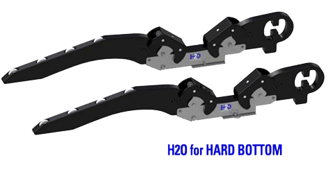 Hurley H2O Davit System 10" Mount Hard Bottom Black w/foot plate to perm. mount to swim platform - 084925 72dpi - 9084925