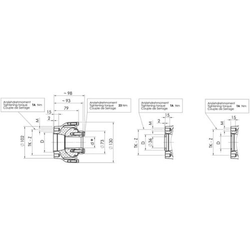 Centaflex koppeling, M-127 2.2, max. 250Nm (plezier), D=50mm, Tk=78mm, Z=4x90&deg;, M=M10 - 088001yanmar 2 72dpi - 9088001YANMAR
