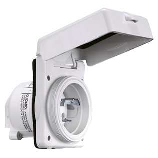 NEMA-16A-Boordstopcontact, kunststof, 16A/230V, geaard, met afdekkap, IP56 - 089300 72dpi - 9089300
