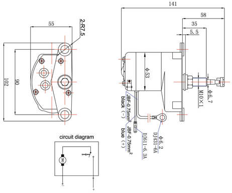 Ruitenwissermotor model 'Alpha' (ZD1132), 1-speed, 12V/6W, 90&deg; wishoek - 096001 01 72dpi - 9096001