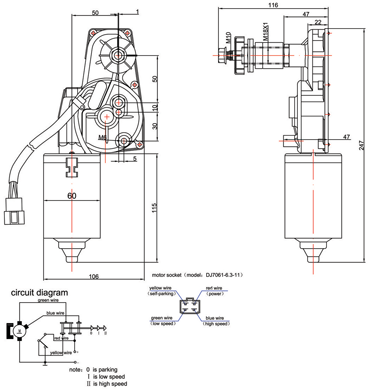 Ruitenwissermotor (ZD2330C) model 'Echo' - 24V/30W - 096022 01 72dpi - 9096022