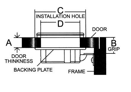RVS Luiksluiting met draaigreep en nylon huis, waterdicht, A=4-13mm, B=25mm, C=61mm, D=50mm - 098123 1 72dpi - 9098123