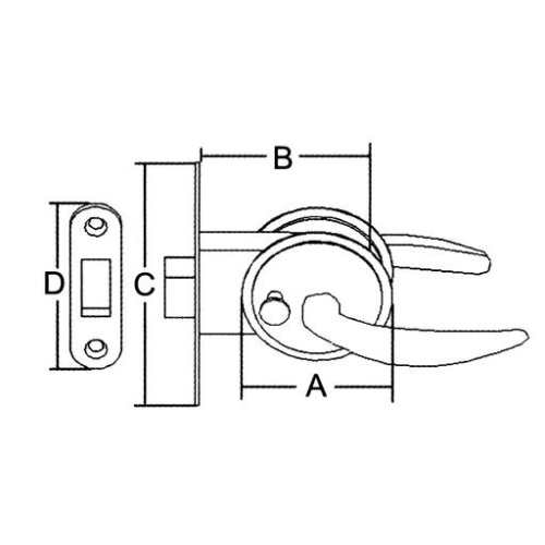 RVS Magnetische deurklink, deurdikte 28,5-35mm - 098126 01 72dpi - 9098126