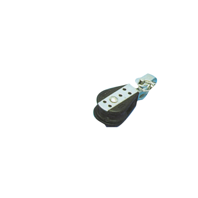 Kunststof enkelschijfsblok (met wartel), 6mm, kogellagers 22mm, werkbelasting 100kg, breekkracht 700kg - 106200 72dpi - 106200