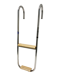 Zwemtrap RVS  2-Treden met vaste steun; Teak Houten Treden - 110033 72dpi - 110033