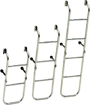 RVS Zwemtrap, 5-treden, met vaste spiegelsteun, afm. uitgeklapt 260x1040mm, buis &Oslash;20mm - 110045 01 - 110045