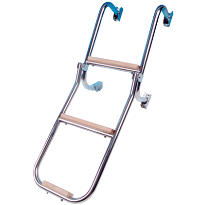 RVS Zwemtrap, 3-treden (hout), afm. uitgeklapt 270x860mm, buis &Oslash;20mm - 110046 72dpi - 110046
