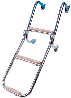 RVS Zwemtrap, 3-treden (hout), afm. uitgeklapt 270x860mm, buis &Oslash;20mm - 110046 72dpi - 110046