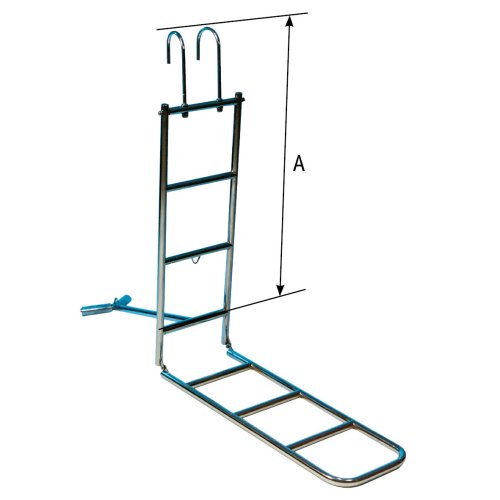 RVS Boegzwemtrap, 3-treden, met opklapbare boegsteun & haken voor preekstoel, buis &Oslash;25mm - 110052 01 - 110052