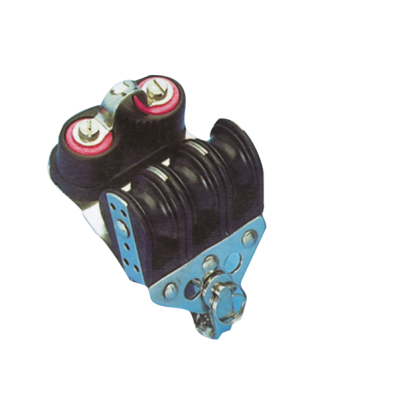 Kunststof drieschijfsblok (met schootklem), 8mm, kogellagers 28mm, werkbelasting 150kg, breekkracht 750kg - 117300 72dpi - 117300