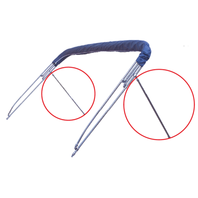 Set steunen voor 'Wilma' zonnetent; poeder coating; vast L=60cm, &Oslash;25mm - 124550 1 - 124555