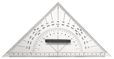 Plexiglas Navigatiedriehoek, met handvat, L=250mm - 139044 1 - 139044