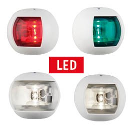 Positielantaarn wit toplicht 225&deg;, LED 12-24V, wit polycarbonaat huis - 15520 samen - 9015522