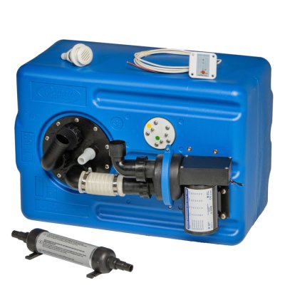 Polyethyleen vuilwatertankset met ingebouwde versnijdingspomp 12V, 53l, 550x400x300mm (zonder beluchter, ontluchtingsnippel en 3-wegklep) - 184347a - 184347/A