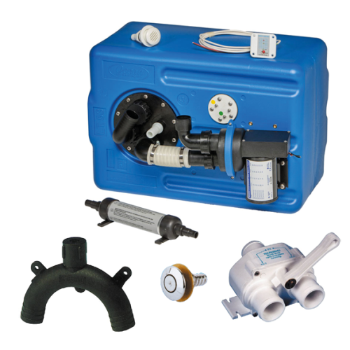Polyethyleen vuilwatertankset met versnijdingspomp 12V, 53l, 550x400x300mm - 184547a 1 - 184547/A