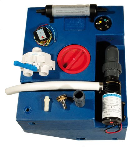 Polyethyleen vuilwatertankset met ingebouwde versnijdingspomp 12V, 73l, 750x400x300mm - 184578 72dpi - 184578
