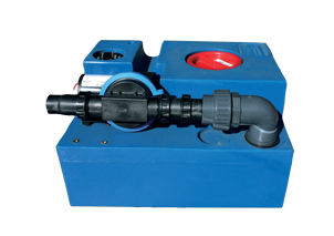 Polyethyleen vuilwatertankset met voorgemonteerde membraampomp 12V, 73l, 750x400x300mm - 184778 72dpi - 184778
