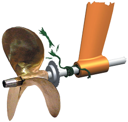 RVS 316 touwsnijder voor schroefas &Oslash;40mm, buitenmaat &Oslash;100mm, breedte 17mm - 2240040022 - 22.40040022