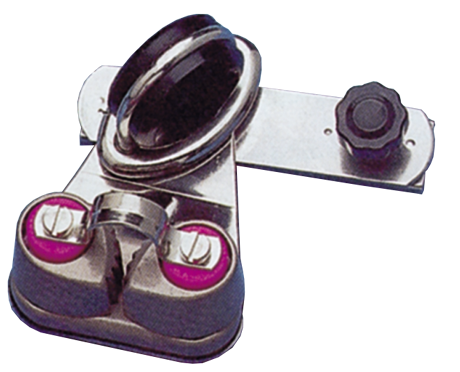 RVS genuaslede met draaibaar schootoog/klem & stop voor U-rail - 230400 72dpi - 230400