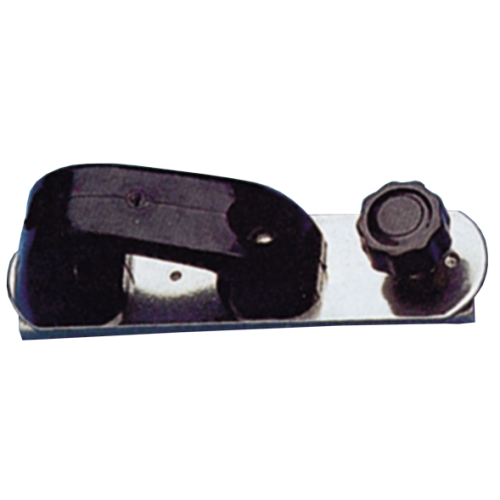 RVS genuaslede met schootoog & stop voor U-rail - 230500 72dpi - 230500