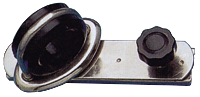 RVS genuaslede met draaibaar schootoog & stop voor U-rail - 230600 72dpi - 230600