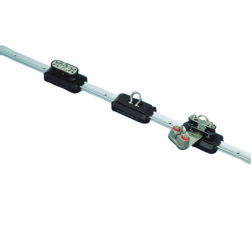 Aluminium kogelgelagerde overloopwagen met shackle, L=115mm, SWL=270kg - 247000 72dpi - 247000