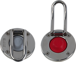 Antal RVS schakelaar met rode rubber top - 251035 sr - 251035/SR