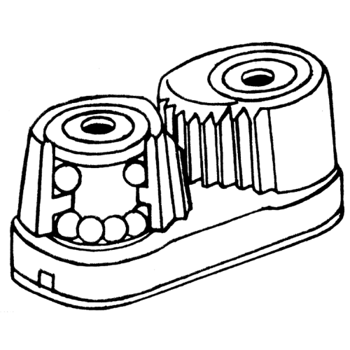 Aluminium kogelgelagerde schootklem zonder beugel voor lijn &Oslash;5-14mm, gatafstand 37mm - 253000 01 72dpi - 253000