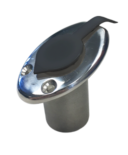 RVS vlaggenstokhouder, inbouw 45&deg;; voor 25mm vlaggenstok - 269020 - 269020