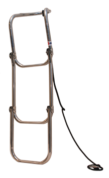 Inklapbare RVS 3-traps zwemtrap voor rubberboot - 269055 - 269055
